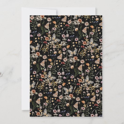 Black Boho Afstuderen Kaart (Achterkant)