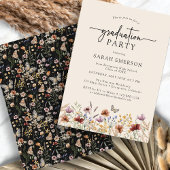 Black Boho Afstuderen Kaart