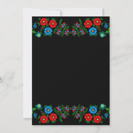 Black Boho Blue Red Roses Romantic Floral Wedding Save The Date (Achterkant)