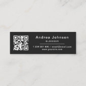 Black Boho Dried Pampas Grass Volg me QR Code Mini Visitekaartje (Achterkant)