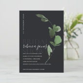 BLACK BOHO EUCALYPTUS FOLIAGE VRIJGEZELLENFEEST IN BEDANKKAART (Staand voorkant)