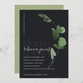 BLACK BOHO EUCALYPTUS FOLIAGE VRIJGEZELLENFEEST IN BEDANKKAART (Voorkant / Achterkant)