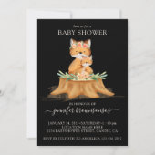 Black Boho Family Fox mammie Baby shower Kaart (Voorkant)