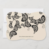 Black Boho Floral Peacock Photo Save the Date Card (Achterkant)
