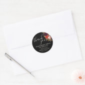 Black Boho Floral Vrijgezellenfeest dank u Ronde Sticker (Envelop)
