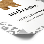 Black Boho Holy Koe Western Baby shower Welkom Poster (Hoek)