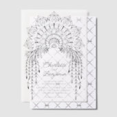 Black Boho Mandala Modern Wedding Vellum Uitnodigingen (Offset (Uitnodiging))