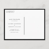 Black Boho Minimalist Botanical Bewaar de datum Aankondigingskaart (Achterkant)
