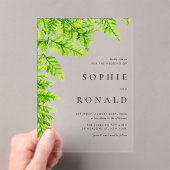 Black Boho Minimalist Foliage Wedding Acryl Uitnodigingen (Insitu (Draagbaar))