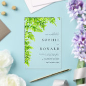 Black Boho Minimalist Foliage Wedding Acryl Uitnodigingen (Insitu (Huwelijk))