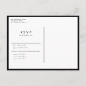 Black Boho Minimalist Foliage Wedding Uitnodiging Briefkaart (Achterkant)