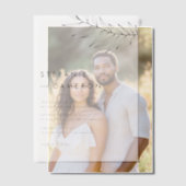 Black Boho Minimalist Foliage Wedding Vellum Uitnodigingen (Offset (Koppel))