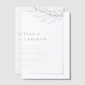 Black Boho Minimalist Foliage Wedding Vellum Uitnodigingen (Offset)