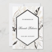 black boho overlijdensbericht spaanse uitnodiging (Voorkant)