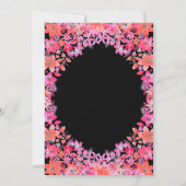 Black Boho Romantic Flowers Country Floral Wedding Save The Date (Achterkant)