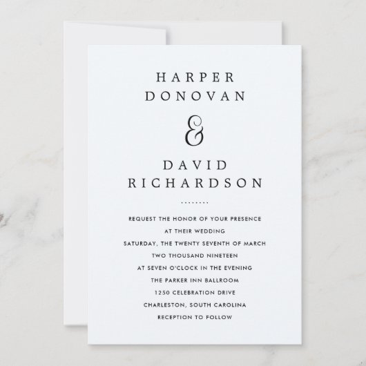 Black Boho Waterverf | Uitnodiging tot weddenschap (Voorkant)