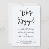 Black Boho-Waterverf | Verlovingsfeest Kaart (Voorkant)