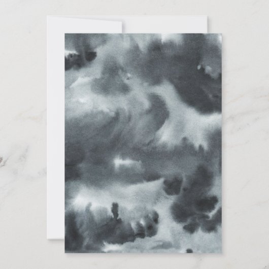 Black Boho-Waterverf | Verlovingsfeest Kaart (Achterkant)