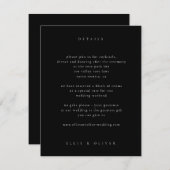 Black Boho Wedding Modern Informatiekaartje (Voorkant / Achterkant)