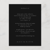 Black Boho Wedding Modern Informatiekaartje (Voorkant)