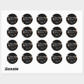 Black Boho Wildflower bruiloft Dank u Sticker (Vel)