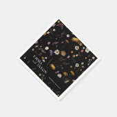 Black Boho Wildflower bruiloft servetten (Hoek)