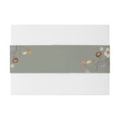 Black Boho Wildflower Uitnodiging Belly Band Uitnodigingen Wikkel (Achterkant Voorbeeld)