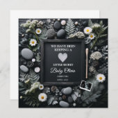 Black Boho Zwangerschapsaankondiging met Sonogram Aankondiging (Voorkant / Achterkant)