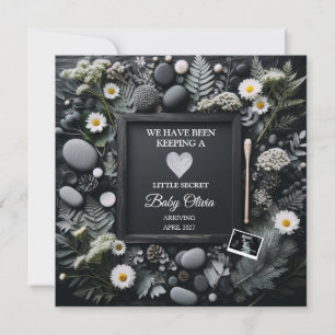 Black Boho Zwangerschapsaankondiging met Sonogram Aankondiging