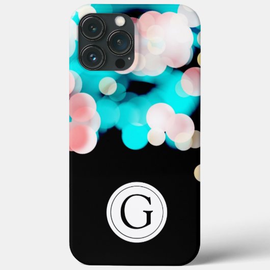 Black Bokeh Persoonlijke monogram Iphone Case-Mate iPhone Case (Achterkant)