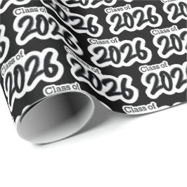 Black Bold Brush Klasse van 2026 Wrapping Paper Cadeaupapier