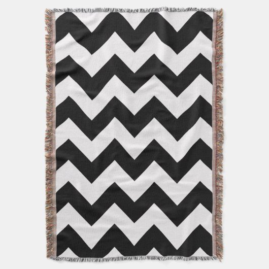 Black Bold Chevron Deken (Voorkant Verticaal)