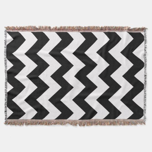 Black Bold Chevron Deken (Voorkant)