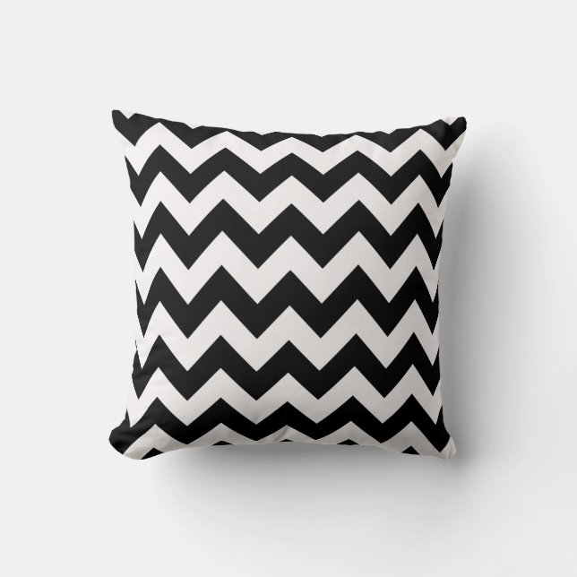 Black Bold Chevron Kussen (Voorkant)