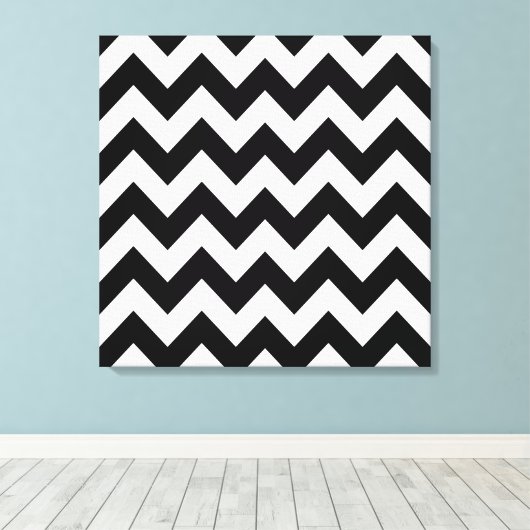 Black Bold Chevron op Emporio Moffa Canvas Afdruk (Insitu (Houten vloer))