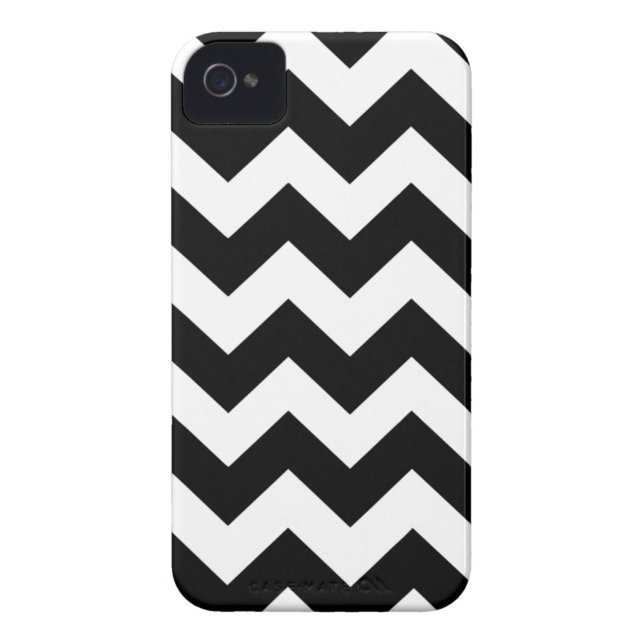 Black Bold Chevron Stripes Case-Mate iPhone Case (Achterkant)
