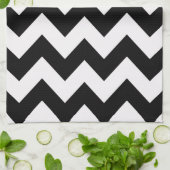 Black Bold Chevron Theedoek (Gevouwen)
