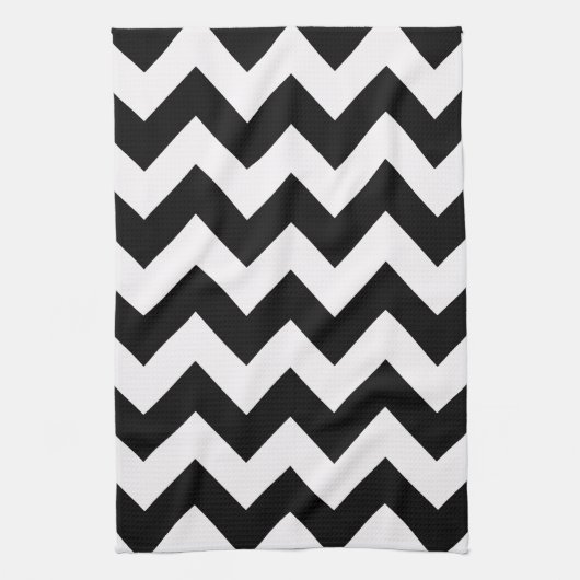 Black Bold Chevron Theedoek (Verticaal)