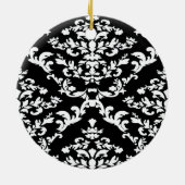 Black Bold Damask op Emporiomoffa Keramisch Ornament (Achterkant)
