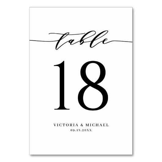 Black Bold en Simple Minimalist Script Weddenschap Kaart (Voorkant)