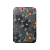 Black Bold Floral Badmat (Voorkant Verticaal)