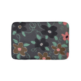 Black Bold Floral Badmat