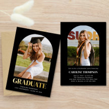 Black Bold Gold Typography 2 Photo Arch Graduation