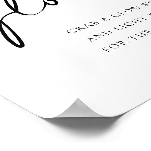 Black Bold Handritten Script Let Love Glow Wedding Poster (Hoek)