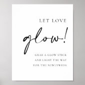 Black Bold Handritten Script Let Love Glow Wedding Poster (Voorkant)