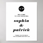 Black Bold Italic Typography Wedding Welcome Poster (Voorkant)