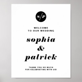 Black Bold Italic Typography Wedding Welcome Poster