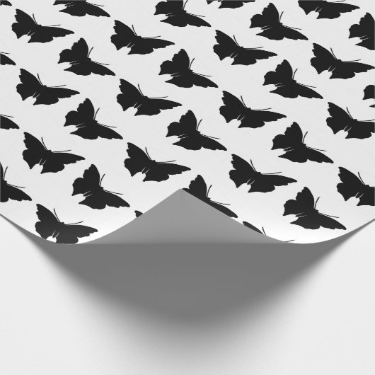Black Bold Mod Butterflies Cadeaupapier (Hoek)