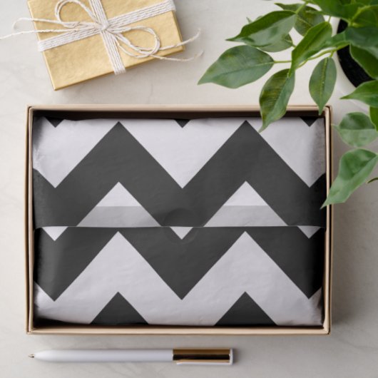 Black Bold Mod Chevron Tissuepapier (Geschenk)