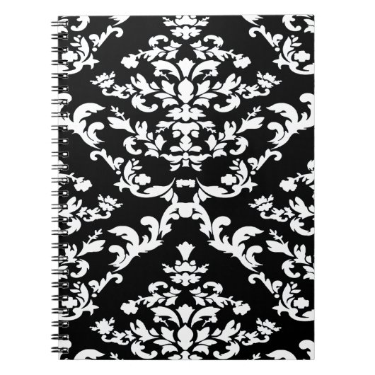 Black Bold Mod Damask Notitieboek (Voorkant)